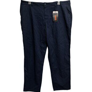 Bass Outdoor Mens Pants XXL Navy B-Flex Flat Front Cotton Stretch Casual NEW